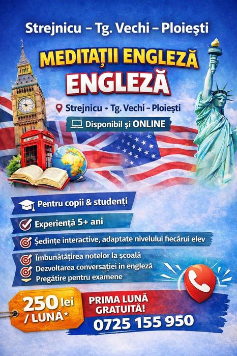 Meditatii Limba Engleza-1 luna GRATUITA!