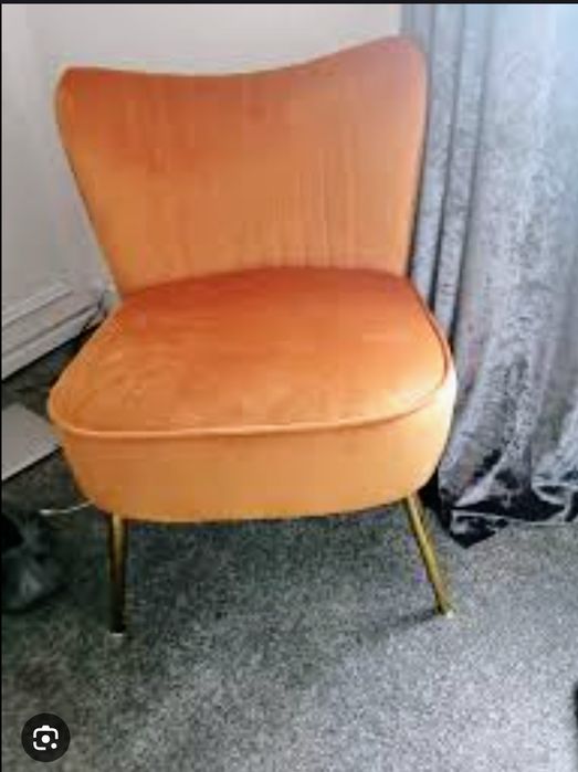 Fotoliu catifea portocaliu