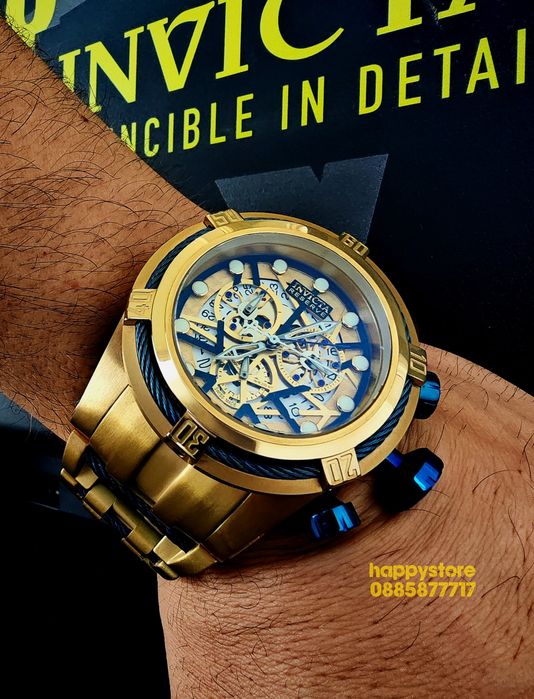 часовник INVICTA Zeus-Reserve Gold 52 mm, Инвикта нов