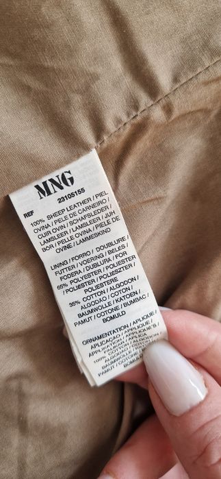 Jachetă MNG (Mango) din Piele Naturală – Stil Military/Safari (Mărimea