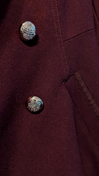 Palton vișiniu, 60% lână - Laundry by Shelli Segal - nou, cu eticheta!