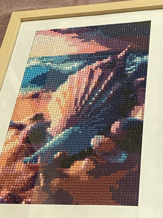 Tablou din pietricele - Scoică - lucrat manual (ramă inclusă) 32x23 cm