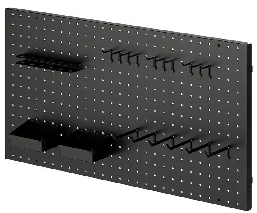 IKEA BROR panou perforat, 20 piese, negru. Organizator scule si unelte