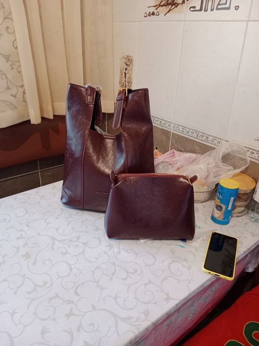 Сумка шоппер кожаная