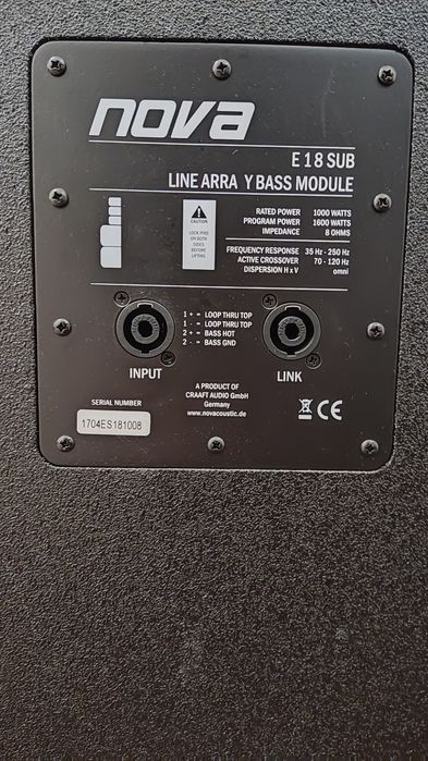 Sistem PA profesional NOVA – 2x E18SUB + 2x EH15 + DC4000