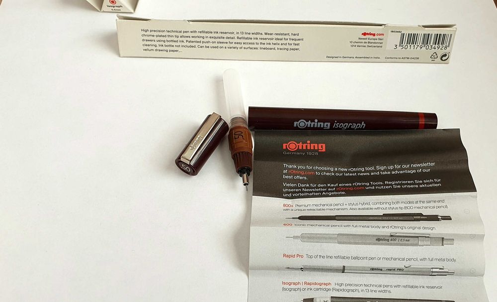 Stilou Isograph Rotring, vârf 0.50 mm - NOU(Germania)