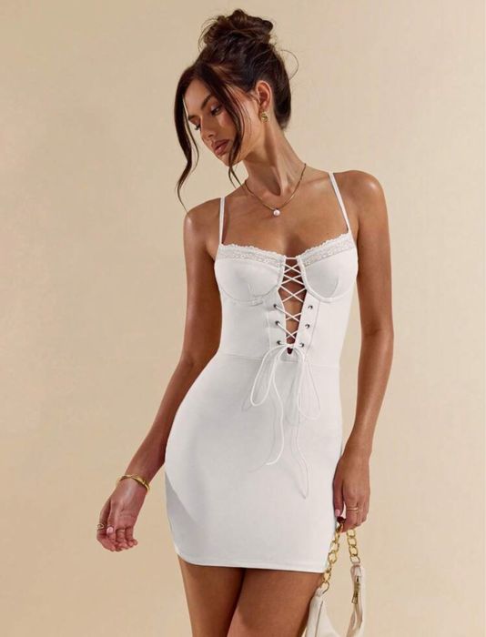 черна рокля с панделки Zara Bershka