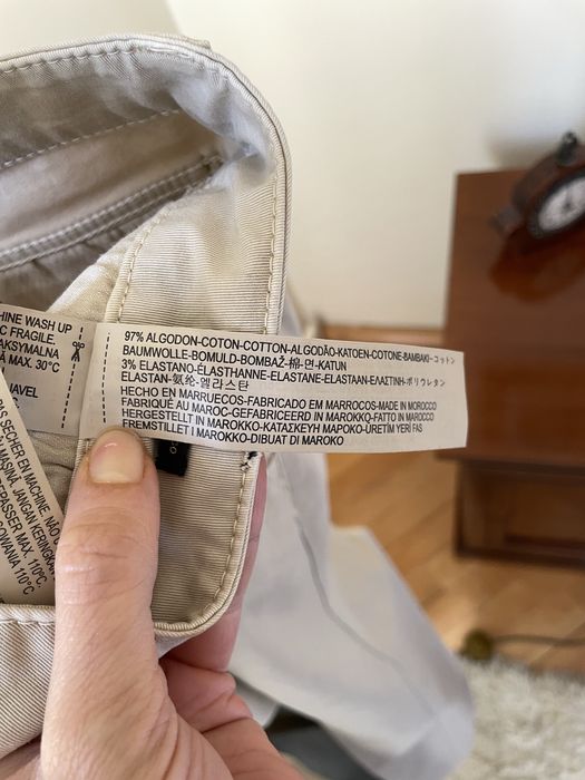Pantaloni Massimo Dutti, bumbac, bej