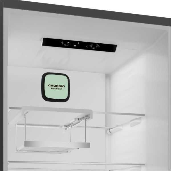 А клас Нов инверторен хладилник/фризер Grundig GKPN36960 XDтъмен инокс