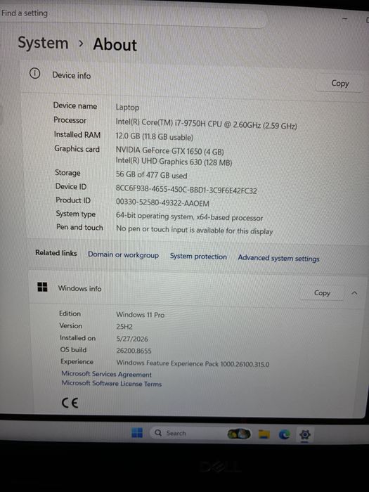 Laptop Dell Inspiron 7590 ca nou, la cutie