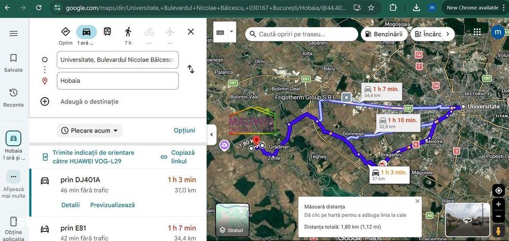 Vand teren com Ograzeni - Hoabaia - 1 ora fata de Universitate