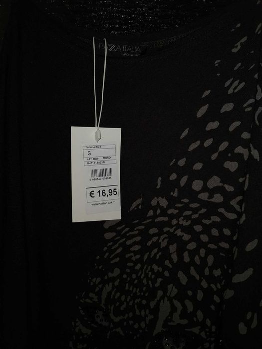 Bluza PIAZZA ITALIA cu umar cazut, asimetrica, noua, mar. S/M
