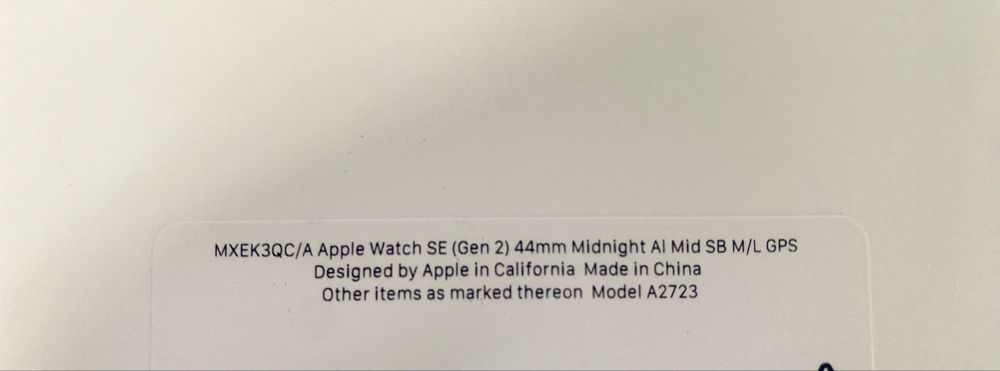 Apple watch SE gen2, 44 mm, M/L, Midnight