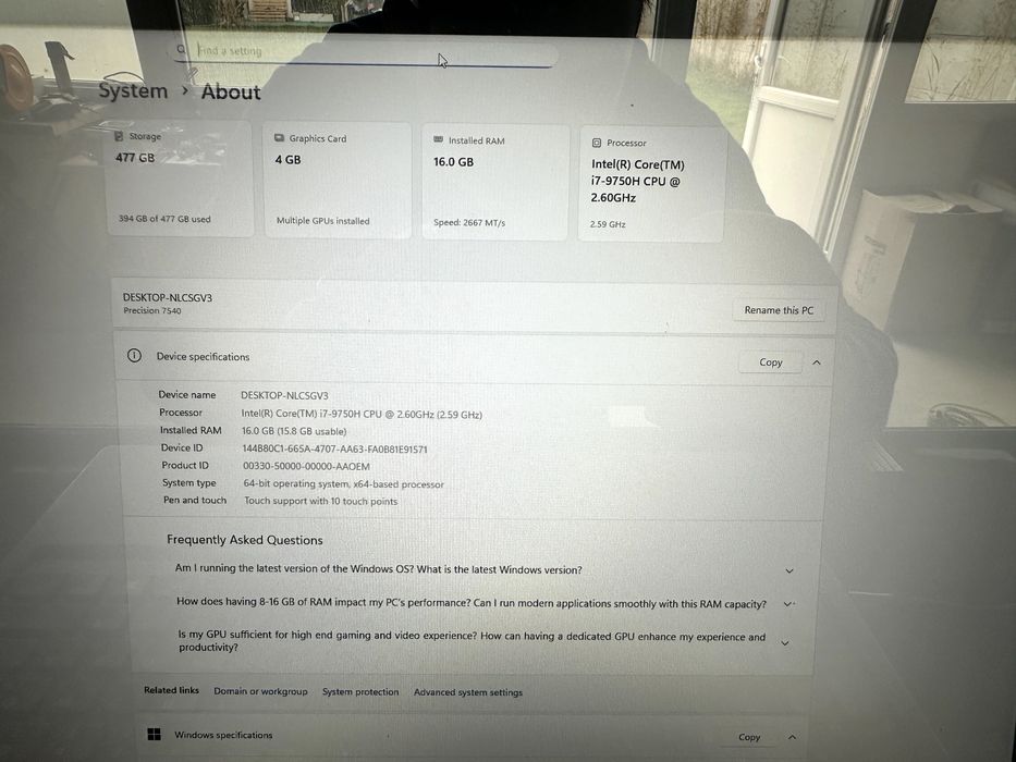 Vand Laptop Dell Precision 7540 cu Touchscreen