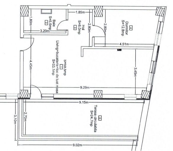 Apartament 2 camere, 59.5mp, bloc nou, zona Corneliu Coposu