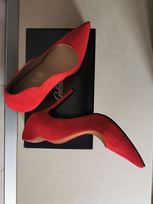 Pantofi piele naturala stiletto Guban - rosii