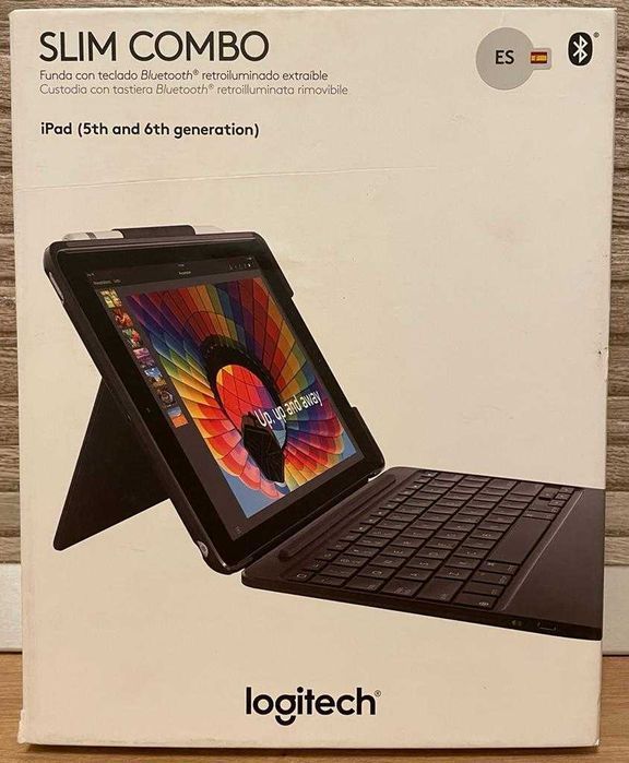 Logitech Slim Combo iPad 5 6 7 8 9 10th gen NOUA SIGILATA