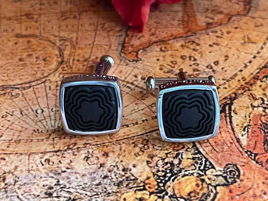 Butoni camasa barbati aliaj inoxidabil silicon negru garantie