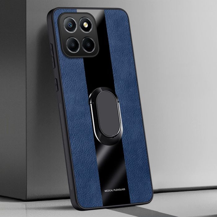 Honor 70 Lite 5G / X8 5G / PORSCHE Кожен кейс гръб с пръстен