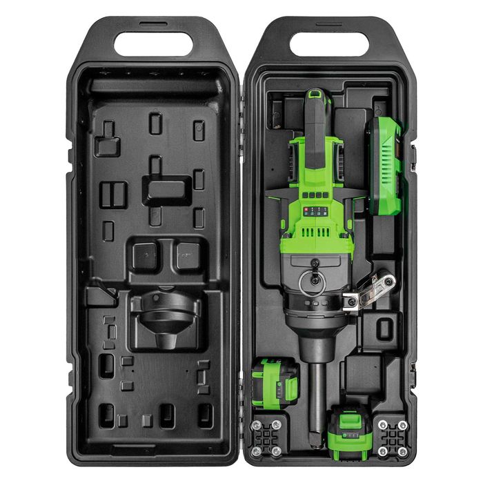 Pistol impact cu 2 acumulator.Pistol impact camioane 4000NM.Cheie impact electrica desfacut roti camion.Import 100% Spania JBM.Garantie 12luni+tva
