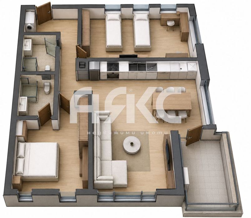 Продава се Тристаен апартамент в София, Хаджи Димитър - 117 кв.м за 1324 €/кв.м - Снимка #1