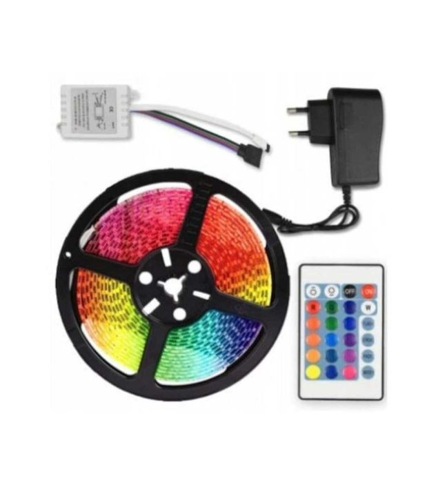 Banda LED 5 metri cu telecomanda , Banda Led Bucătărie Hol Baie TV