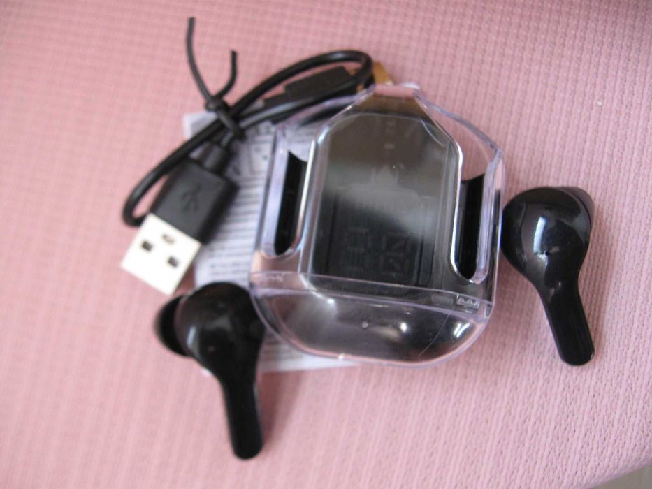 Слушалки за телефон безжични черни