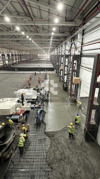 Промышленные полы, бетонная стяжка, фибробетон