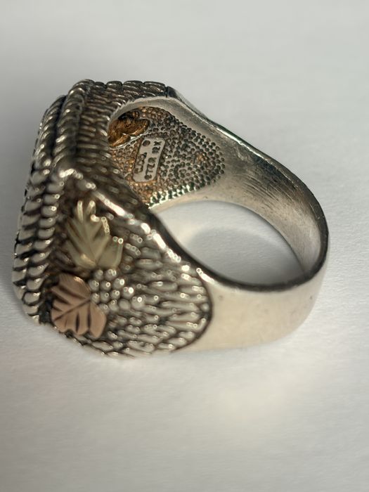 Inel argint cu vultur si onix