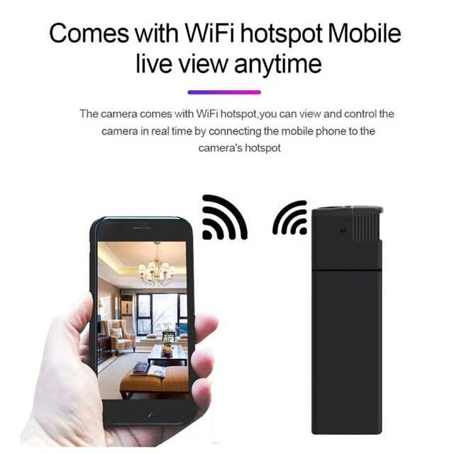 Мини скрита камера електрическа запалка WiFi аудио видео запис шпионаж