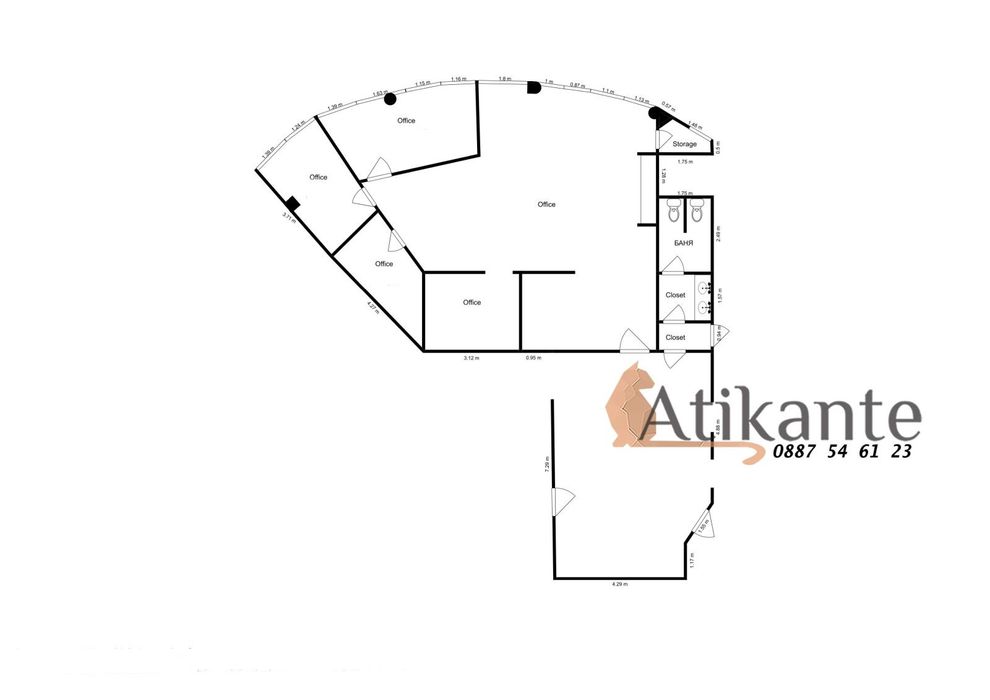 Дава се под наем Офис в София, Гоце Делчев - 171 кв.м за 1705.44 € - Снимка #12