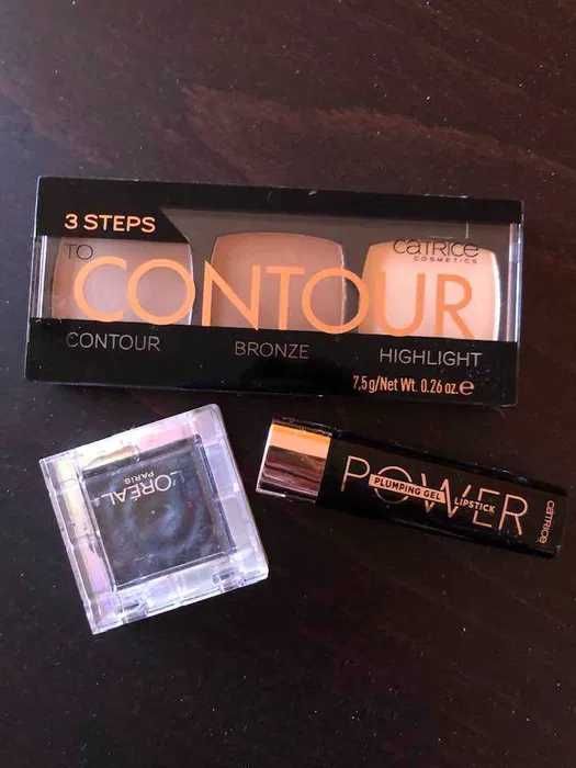 палитра с контур, бронзант и хайлайт, plumping червило, сенки Лореал