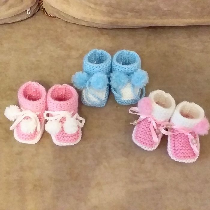 Пинетки детские вязаные.