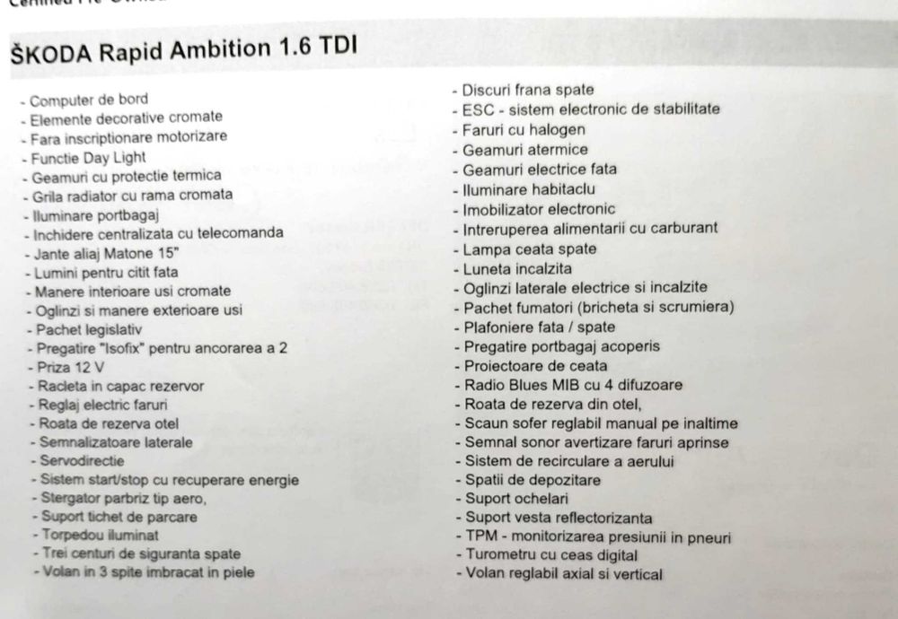 Skoda Rapid diesel An2018