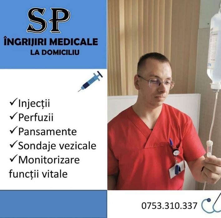 Prestez servicii medicale la domiciliu pacientului.