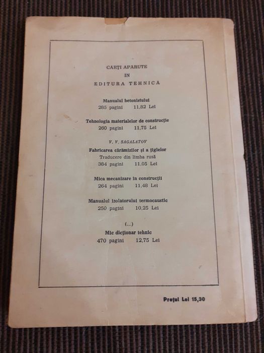 Manualul sobarului  1952