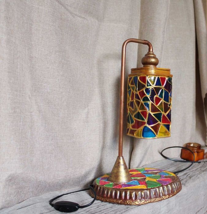 Настолна лампа "Калейдоскоп" стил "Тифани"