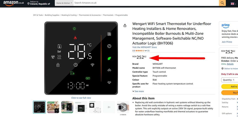 Termostat Inteligent Camera / Wi-Fi / Pompe Caldura / Centrala / Incalzire Pardoseala, 7 Modele, NOI