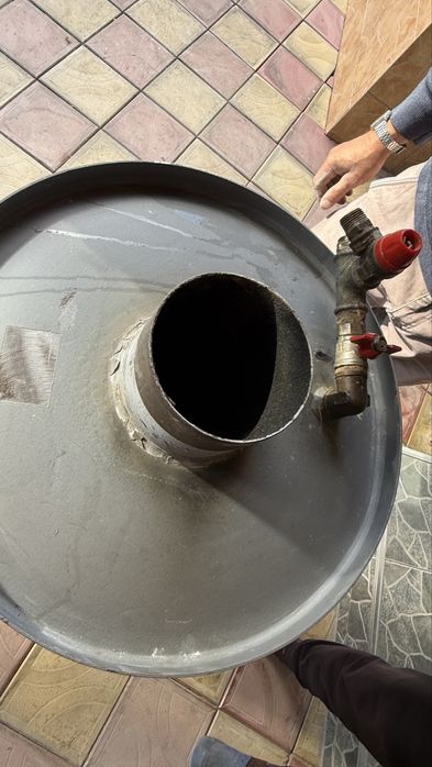 Boiler inox de baie cu focar pe lemne