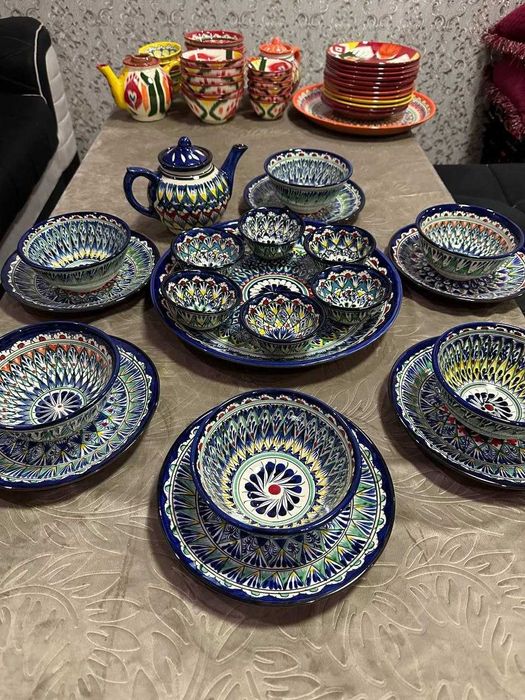 Риштанская керамика,Rishton sopol nabor,Rishton idish tovoqlari, sopol