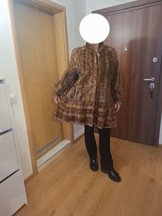 Палто с косъм от норка
