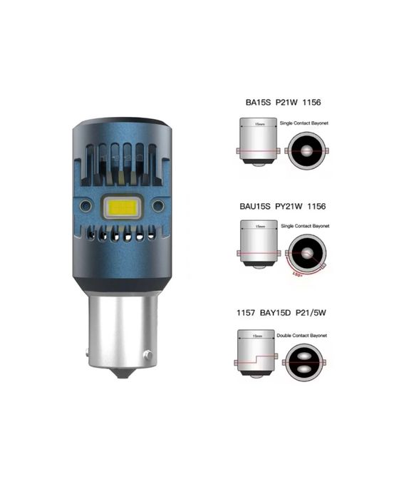 Bec led BA15S BAU15S BAY15D Pozitie Semnalizare Frana DRL CanBus