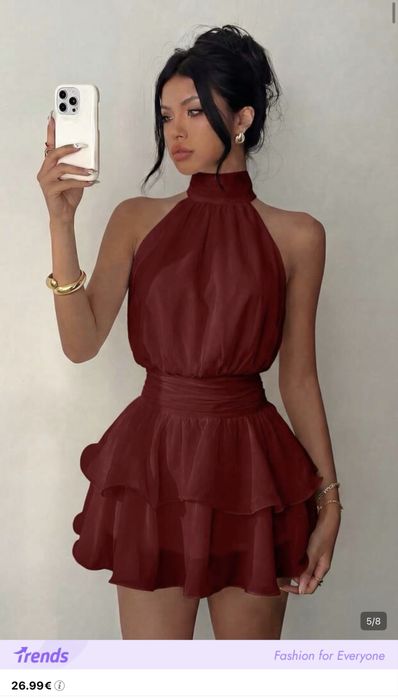 Рокля бордо от SHEIN