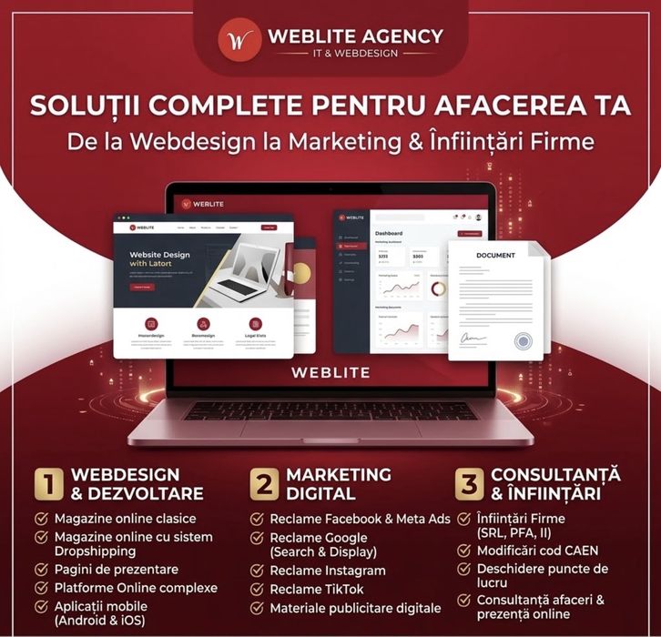 Creare Site Web - Magazin Online - Pagină de Prezentare [Mega Reduceri ] ( Contract & Garanție & Factură )