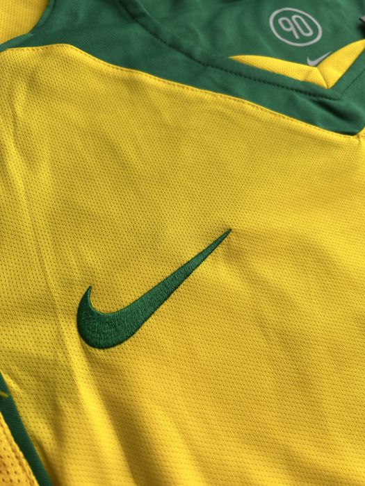 Tricou de fotbal nationala Braziliei Nike 90 World Cup 2004 Ronaldinho 10 Marime M