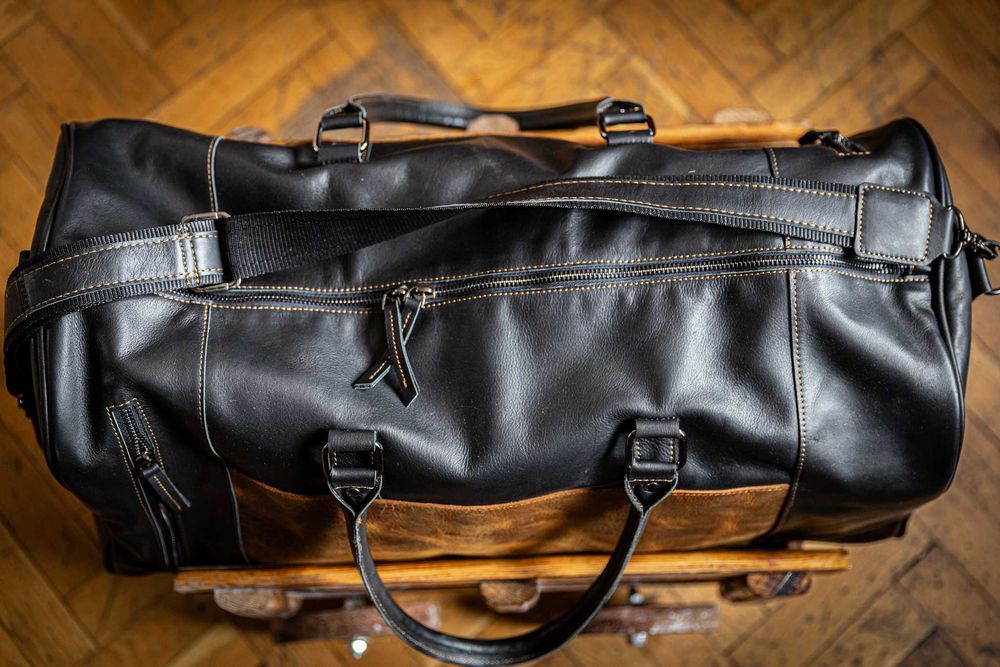 Кожен сак голям/малък черен Връх