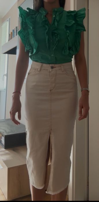 Еластична дънкова пола