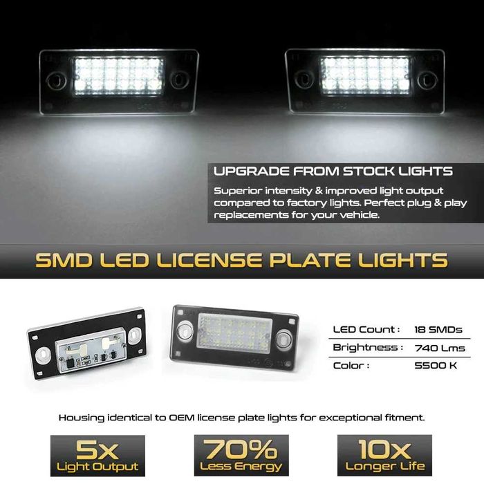 LED плафони AUDI A3 8L / A4 B5 - facelift заден номер Ауди а3 а4 лед