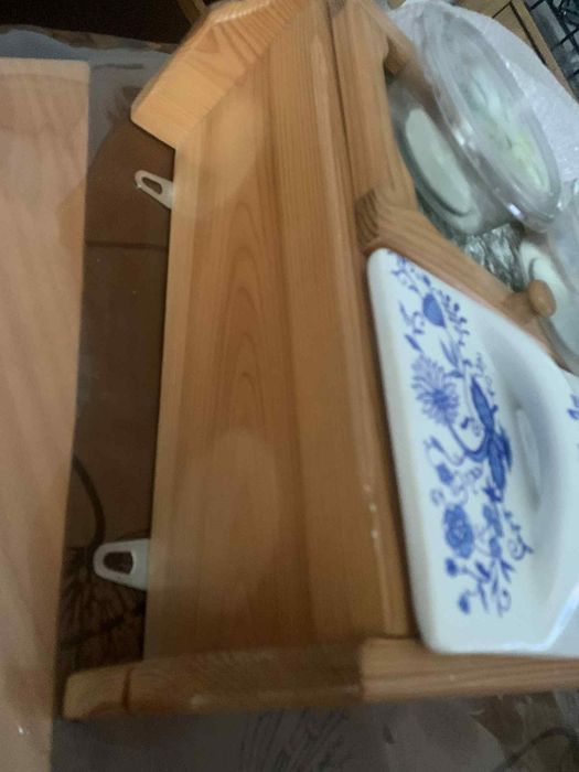 Етажерка с порцеланови буркани * Декор на порцелана - " Син лук"* Нови