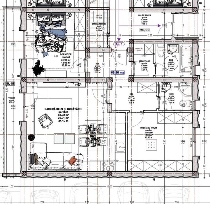 Apartament de vanzare cu 3 camere si 2 bai,bloc nou,Giroc,Calea Urseni